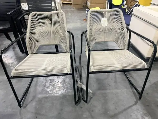 Fisher Outdoor Patio Rocking Chair Woven Gray Black Frame (Set Of 2)