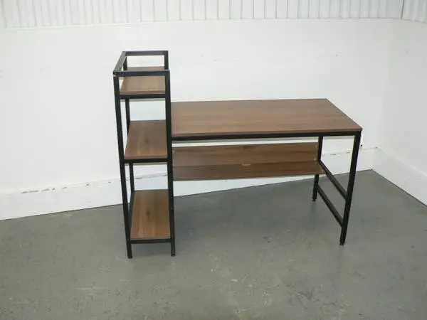 Metal Frame Desk with Shelves