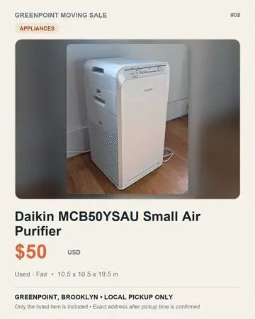 Daikin MCB50YSAU Small Air Purifier