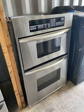 SS KitchenAid Microwave/Wall Oven Combo Model #KEMC378KSSO Used