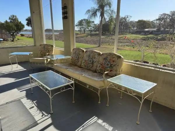 Vintage Meadowcraft wrought iron porch patio couch & chair set