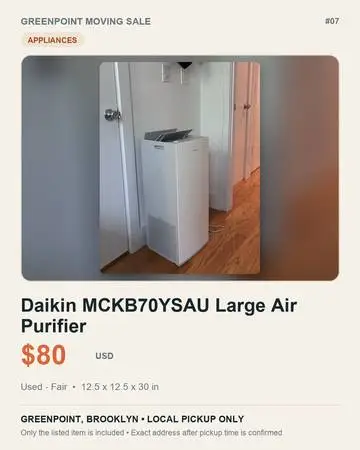 Daikin MCKB70YSAU Large Air Purifier