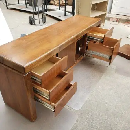MidCentury walnut  Office Credenza, Filling cabinet W/5 Drawers
