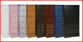 Black - White - Gray -Cherry - New 5 drawer chests  fully assembled