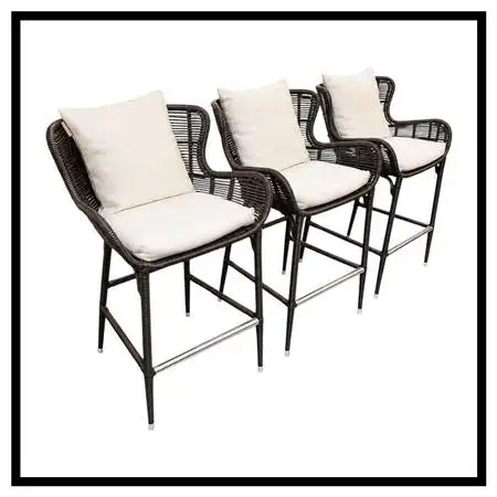 Palecek Palermo In/outdoor Counter Stools, Set Of Three