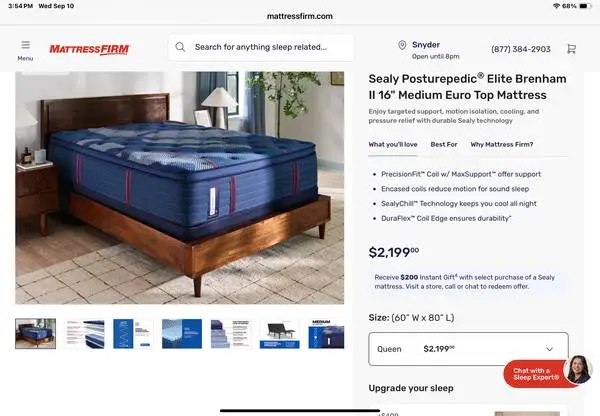 SEALY MATTRESS-NEW-Postuerpedic Elite “16” Brenham II Medium Pillowtop