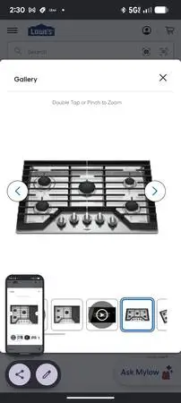 Whirlpool 30-in 5 Burners Stainless Steel Gas Cooktop