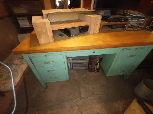 Mid Century Vintage Steel Tanker Desk
