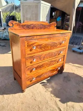Burl veneer drawer fronts Dresser From Mid 1800s