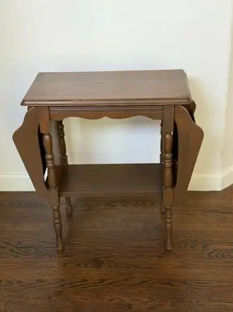 Vintage 2-Tier Mid Century Modern Wooden Magazine Rack End Table