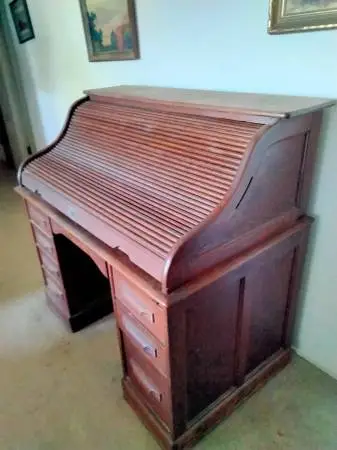 S Curve Oak Rolltop Roll Top Desk 1890s era