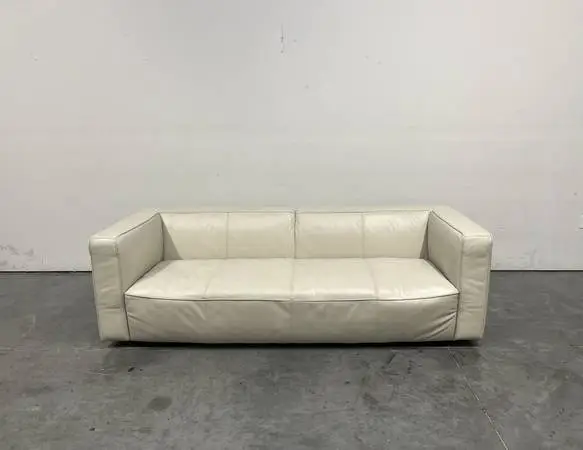 Cream Modern Sofa Leather