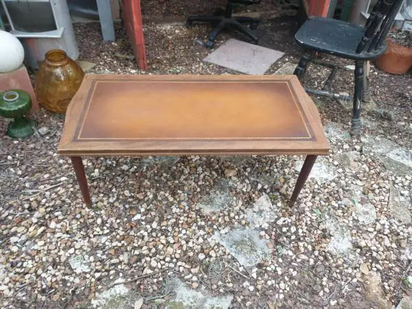Vintage coffee table with leatherette top