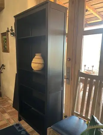 Tall Black Wood Bookshelf Great Condition