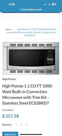 MICROWAVE BUILT IN FOR HOME/RV/BOAT