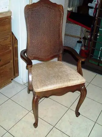 ARM CHAIR Lenoir for KITCHEN Cane Back Office Dining Accent Vintage