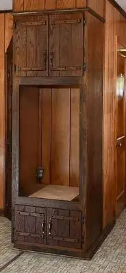 Beautiful hard wood cabinet for wall oven