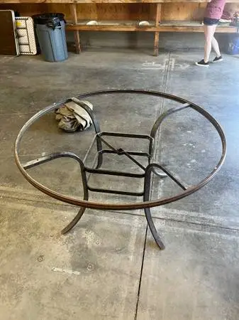 Round patio table frame