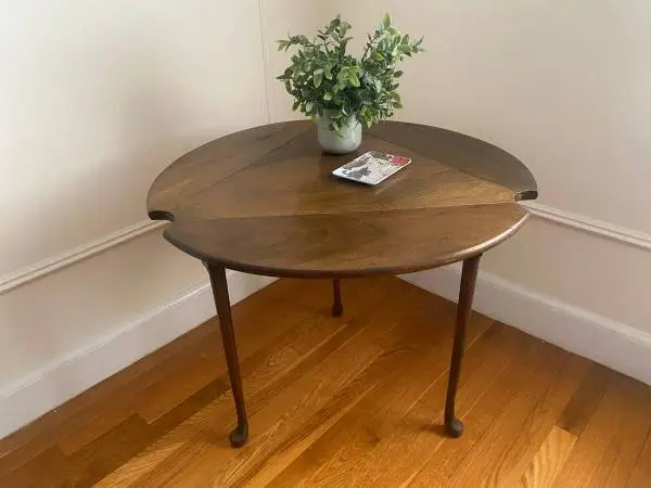 Vintage Walnut Handkerchief Drop-Leaf Table
