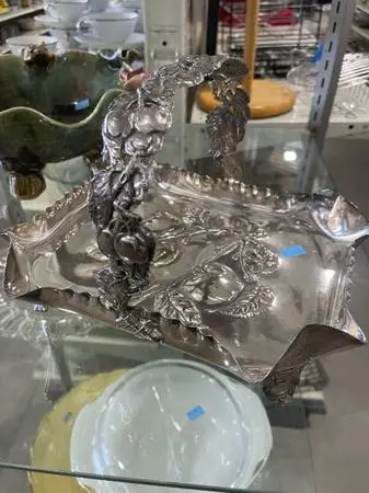Vintage silver-plated centerpiece basket