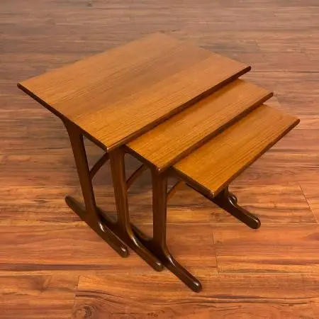 7 Different Coffee & End Tables & Nightstands, Mid Century