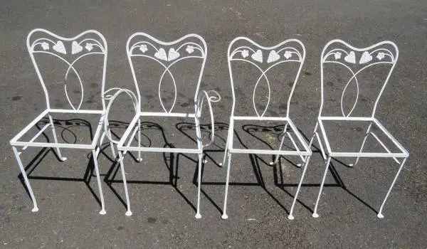 Floral Wrought Iron Scrollwork Patio Chairs - Salterini
