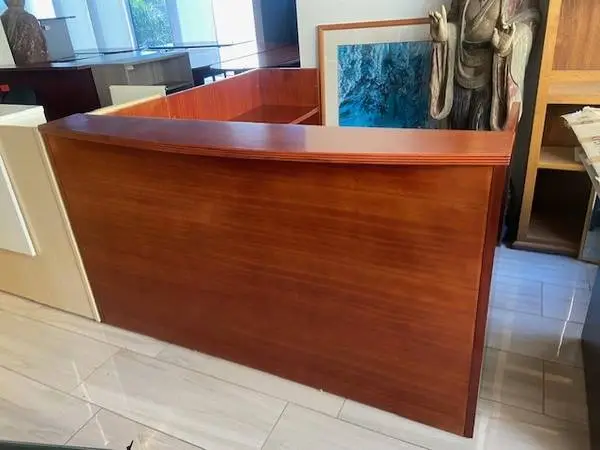 RECEPTION DESK L SHAPE WOOD CHERRY SALE!!!6X6