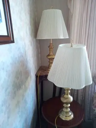 Pair of brass looking lamps from estate sale