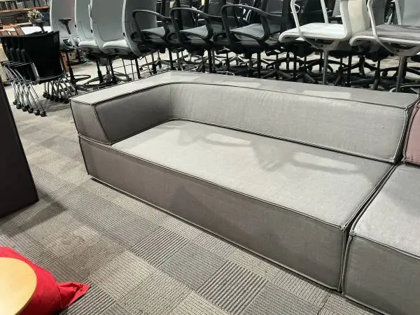 Sofa in Gray Designer Fabric   w/ Corner Backrest   by COR Trio