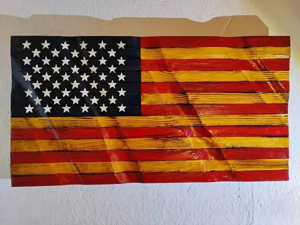 Wooden American Wood Flag
