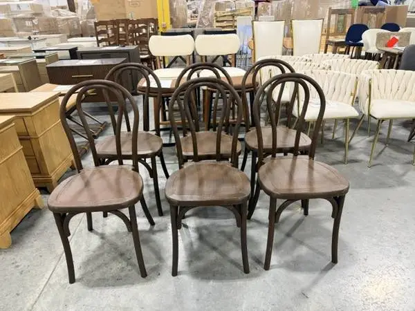 Flash Hercules Resin Thonet Dining Chair Dark Brown (Set Of 6)