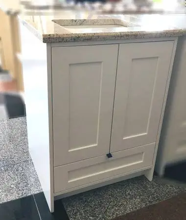 24 WHITE bathroom vanity and granite TOP WITH SINK