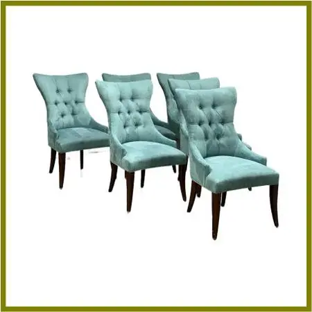 Bernhardt Art Deco Tufted Side Chairs, Set Of Six