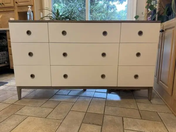 Grey 9 Drawer Dresser - Crate and Barrel / Land of Nod, solid wood