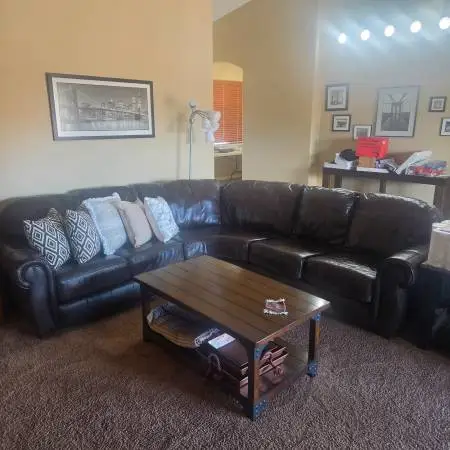 Beautiful brown leather couch