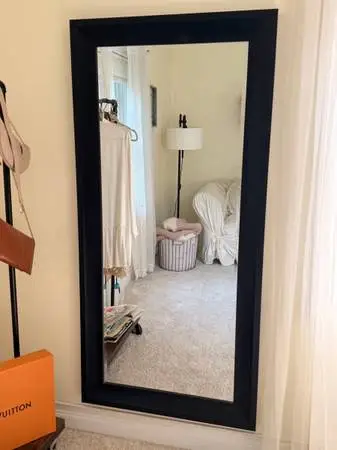 Large Full-Length Black Framed Wall Mirror – 65” x 31”