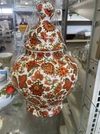 Vintage colorful ginger jar