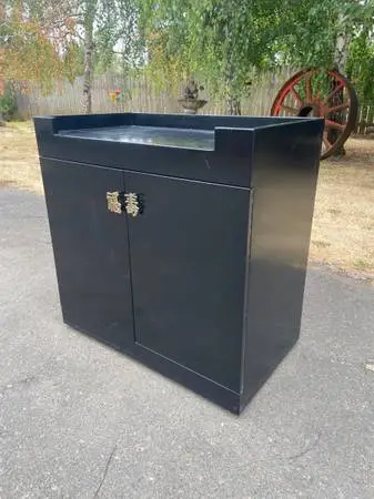 BLACK LAQUER BAR CABINET