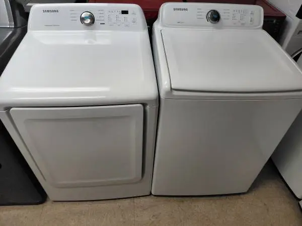 Samsung HE Topload Washer and Dryer Set (Electric/White)