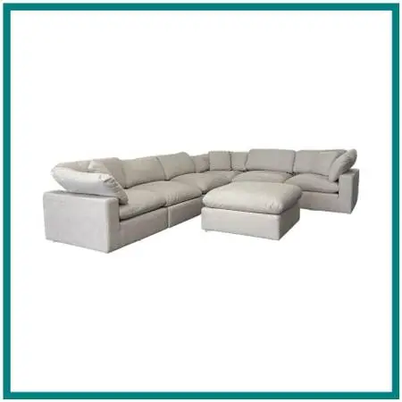 Living Spaces Seven Piece Modular Sectional + Ottoman