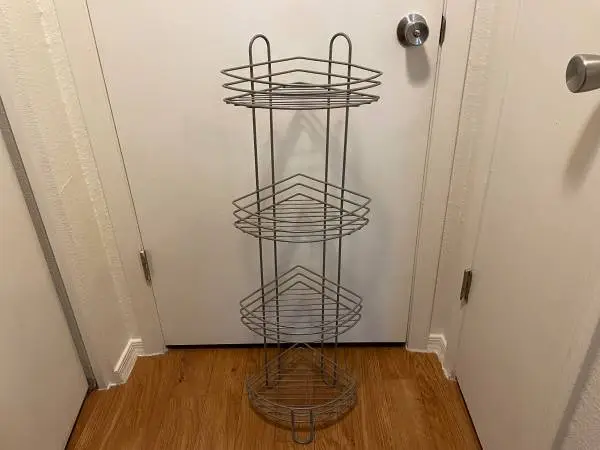 FREE STANDING 4 TIER RUST PROOF CORNER SHELF/RACK/SHOWER CADDY