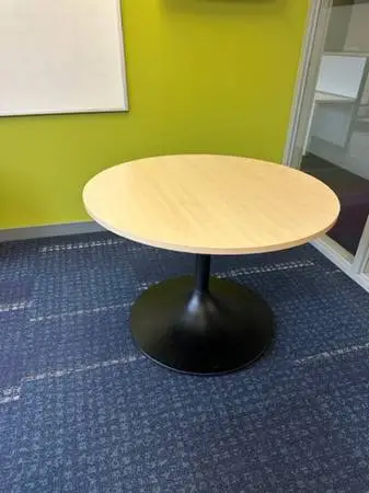 42 round conference table by HON Office Furniture w/ Maple Top & Blac