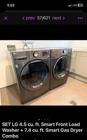 Matching LG Washer and Gas Dryer