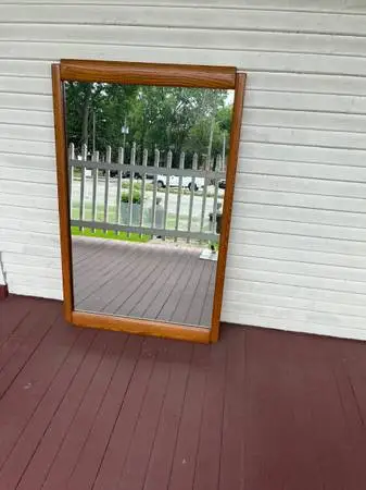 Full Size Oak Wooden Framed Mirror