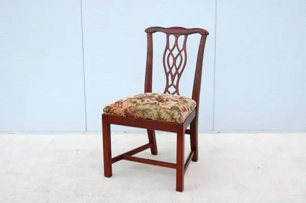 Jofco Traditional Classic Chippendale Style Maple Armless Side Chair