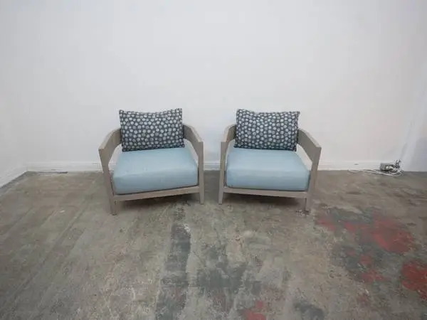 Restoration Hardware Balmain Teak Lounge Chair in Weathered Teak As-Is