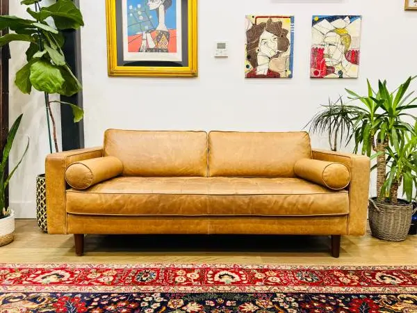 West Elm Mid-Century Leather Sofa