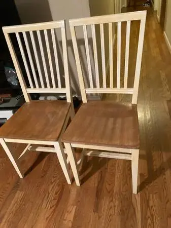 2 wood chairs