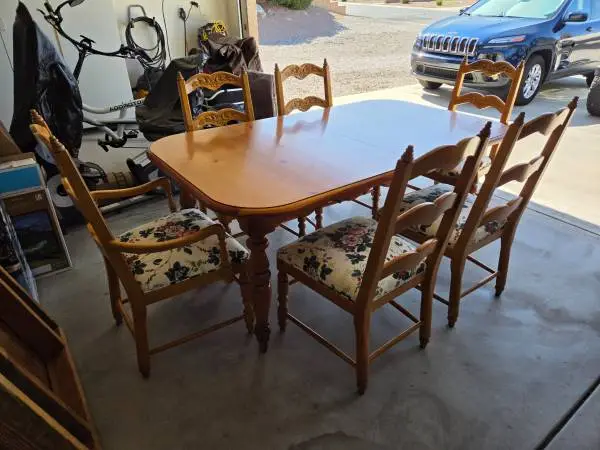 Dining Table w/ 6 Ladder Back Chairs