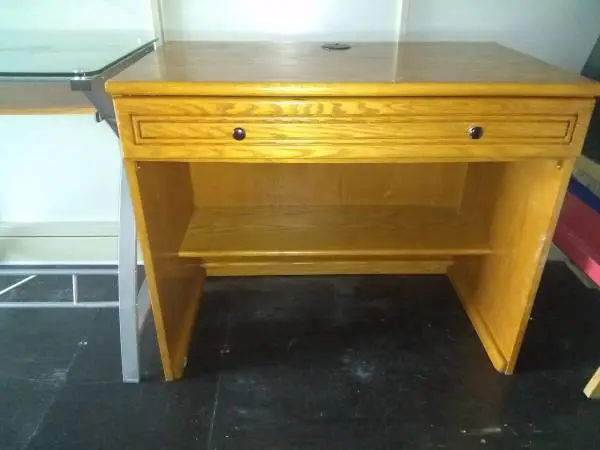 Solid Oak Computer Desk:36/21/30